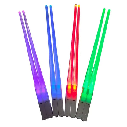 1 Pair LED Lightsaber Chopsticks Luminous Reusable Kitchen Light up LED Chopstick Glowing BPA Free Food Safe Chopsticks
