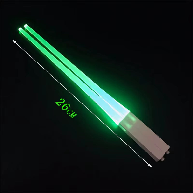 1 Pair LED Lightsaber Chopsticks Luminous Reusable Kitchen Light up LED Chopstick Glowing BPA Free Food Safe Chopsticks