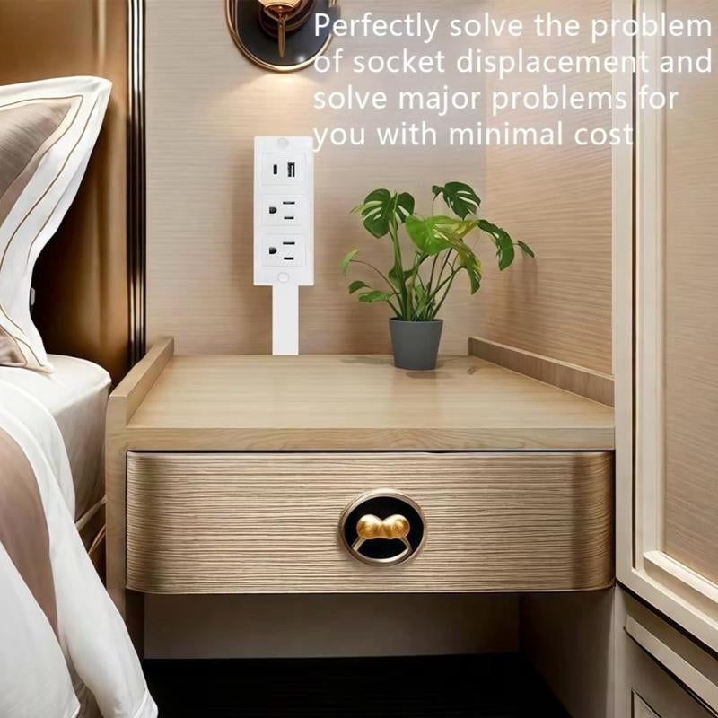 Rotating Wall Outlet Extender – 2 AC + USB-C/A Ports (28" Extension, Wall-Mountable & ETL Certified) | Space-Saving Power Solution for Home & Office